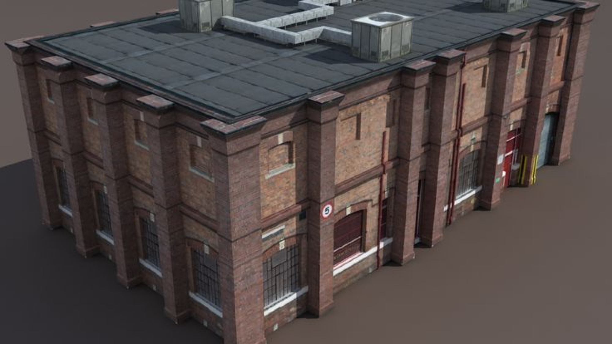 Old Factory Low Poly 3d Building